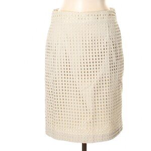Banana Republic Cream Geometric Cut Out Skirt - Size 4